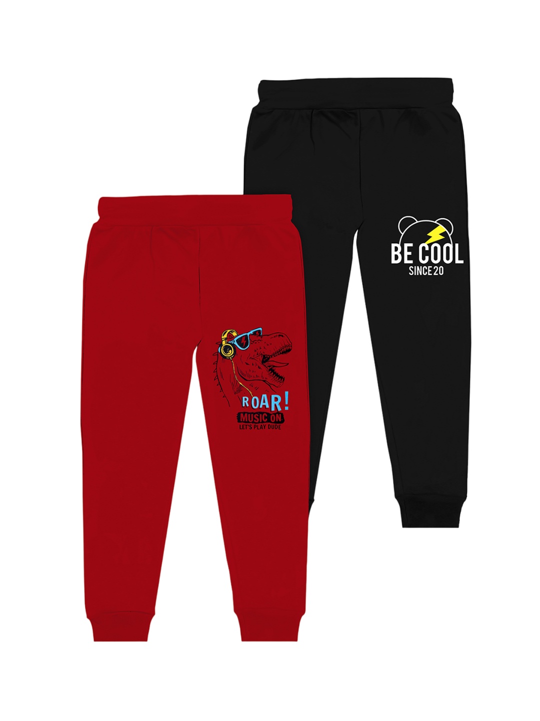 

BAESD Boys Pack Of 2 Printed Joggers, Black