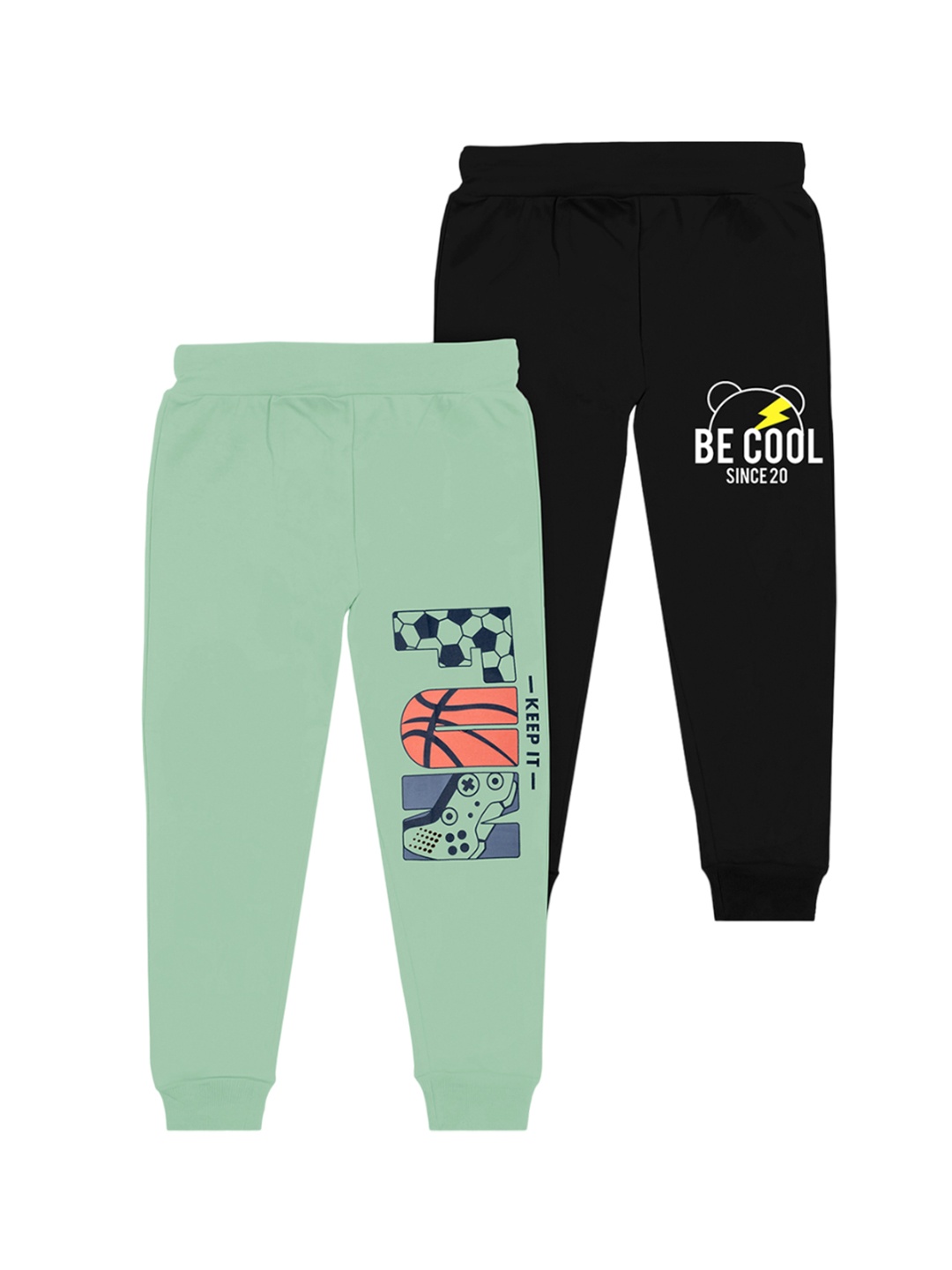 

BAESD Boys Pack Of 2 Printed Joggers, Green