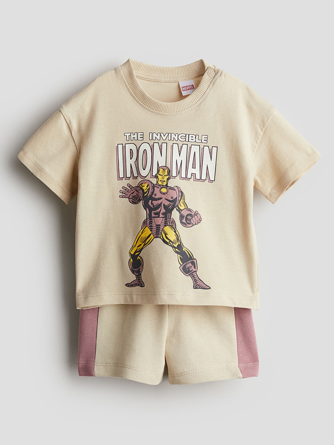 

H&M Boys Pure Cotton 2-Piece Printed Set, Beige