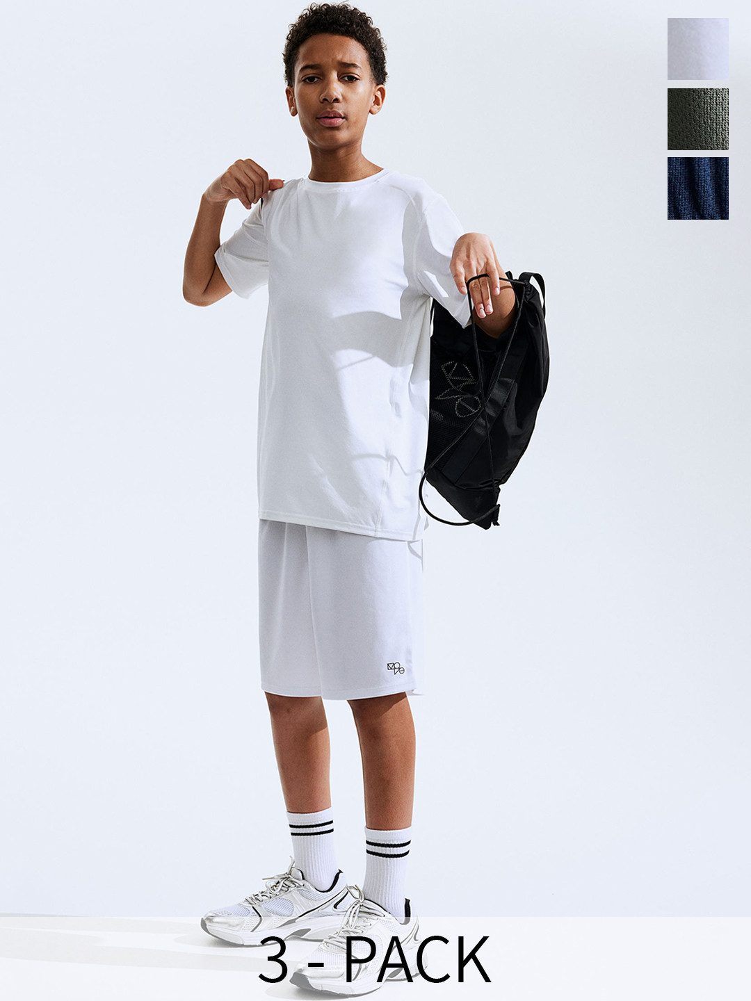 

H&M Boys 3-Pack DryMove Mesh Sports Shorts, Green