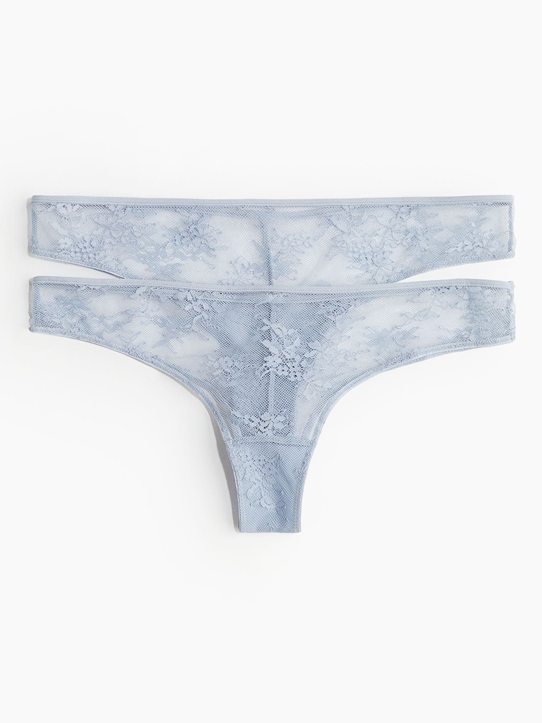 

H&M Women 2-Pack Lace Brazilian Briefs, Blue