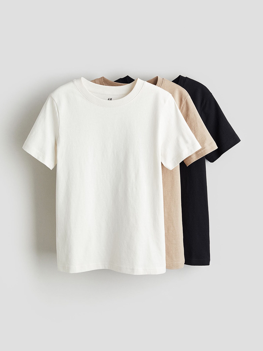

H&M Boys Pure Cotton 3-Pack T-shirts, Beige