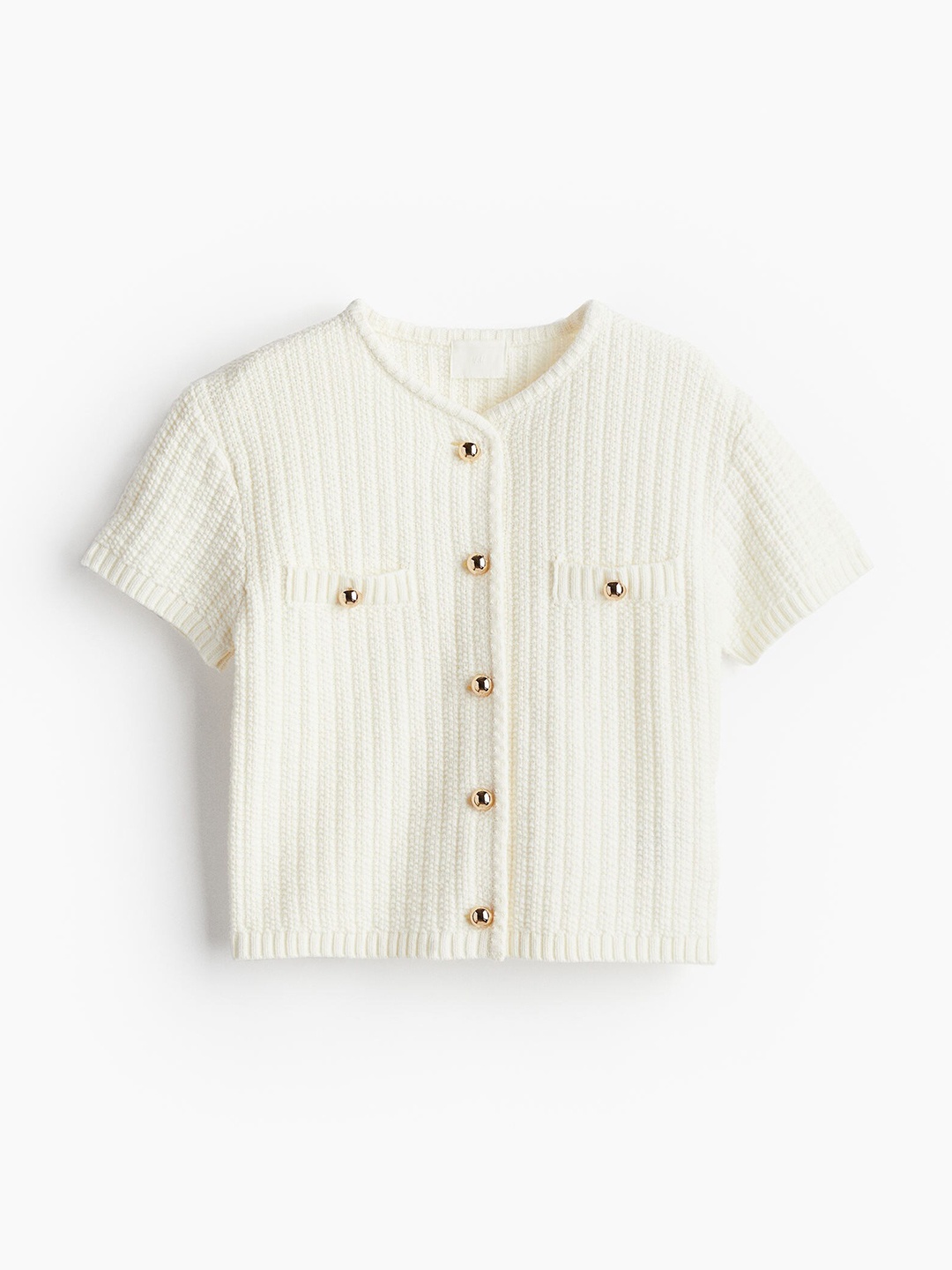 

H&M Women Structured-Knit Cardigan, White