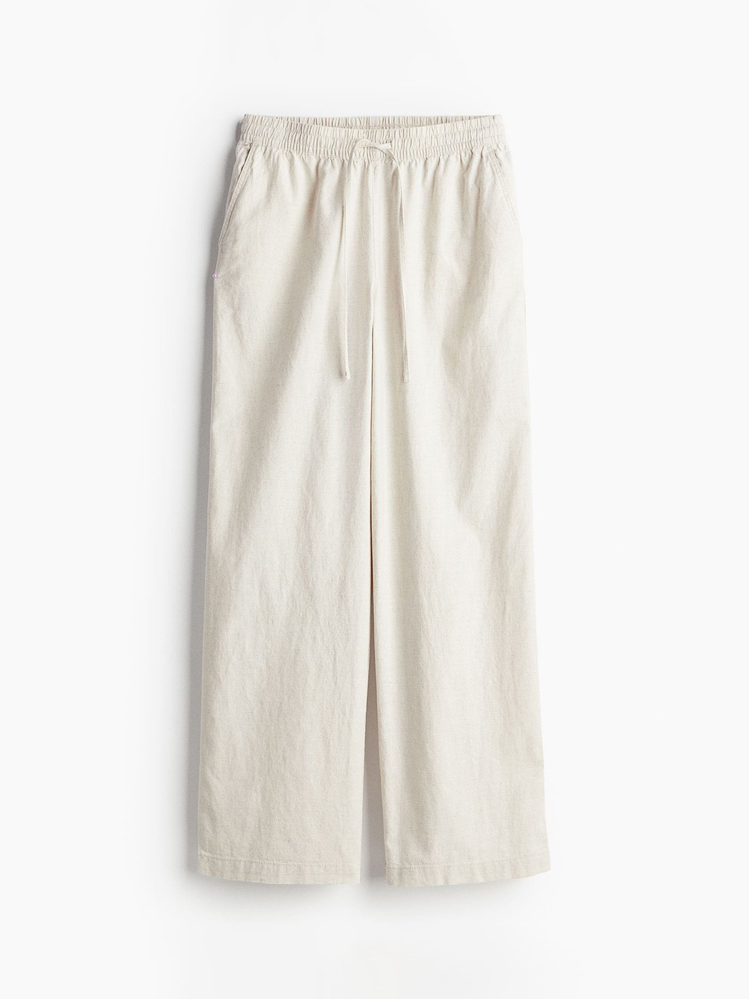 

H&M Women Linen-Blend Trousers, Beige