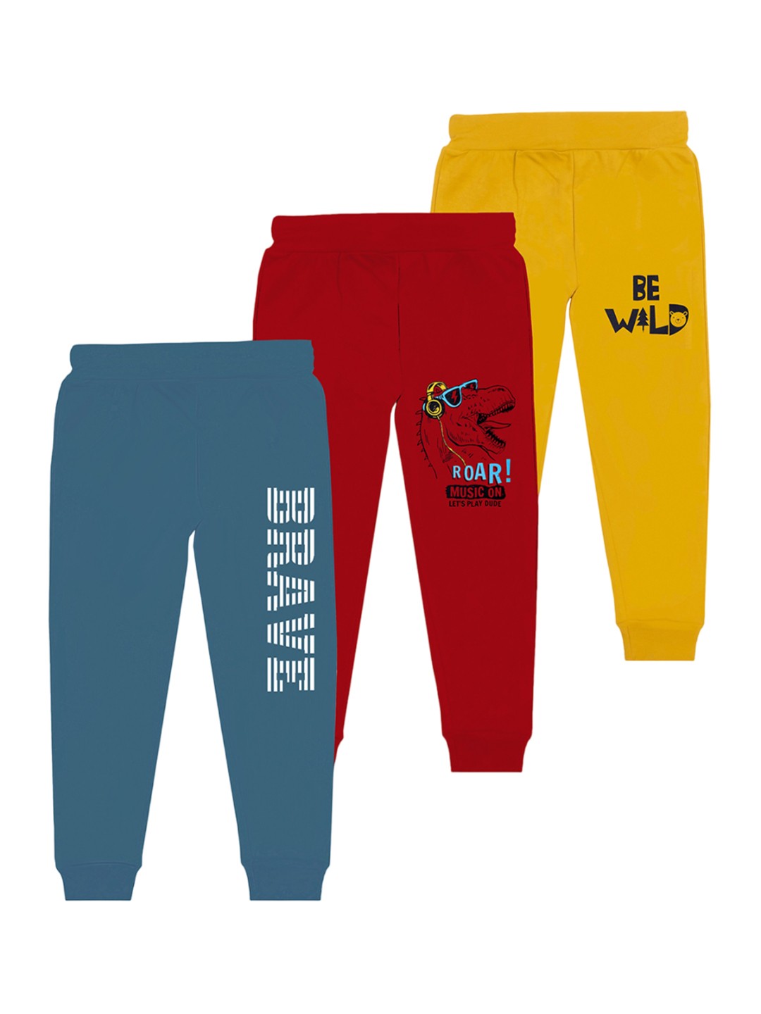 

BAESD Boys Pack Of 3 Printed Joggers, Yellow
