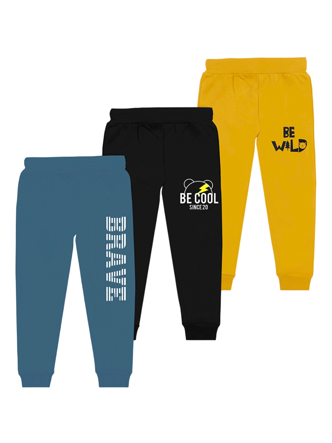 

BAESD Boys Pack Of 3 Printed Joggers, Yellow