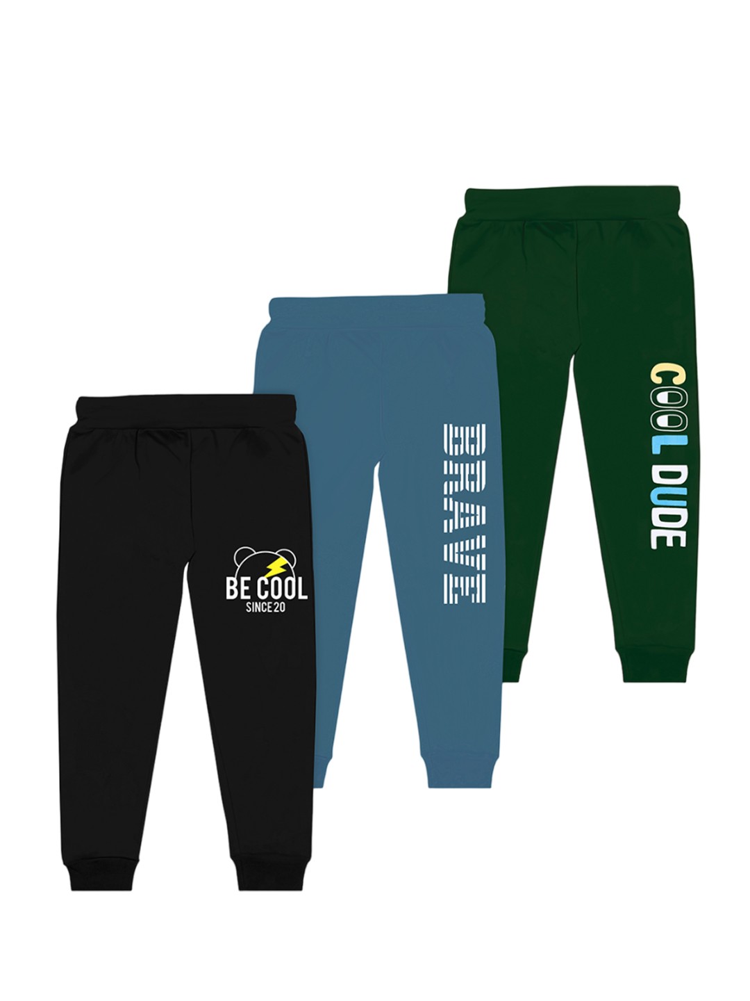 

BAESD Boys Pack Of 3 Printed Joggers, Blue