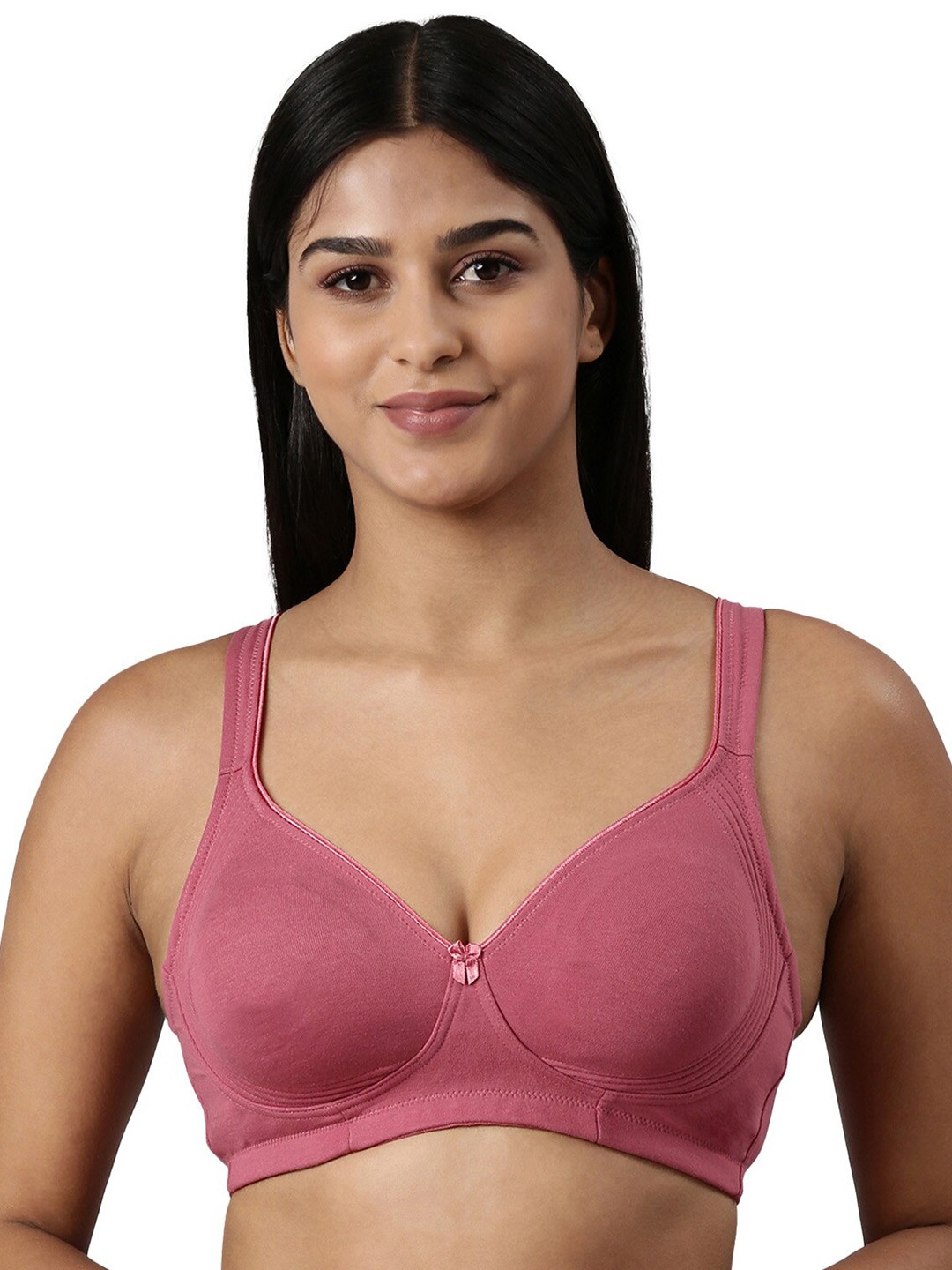 

BLOSSOM Moulded Cotton Side Support Bra With Wide Strap_Curvy Lift, Pink