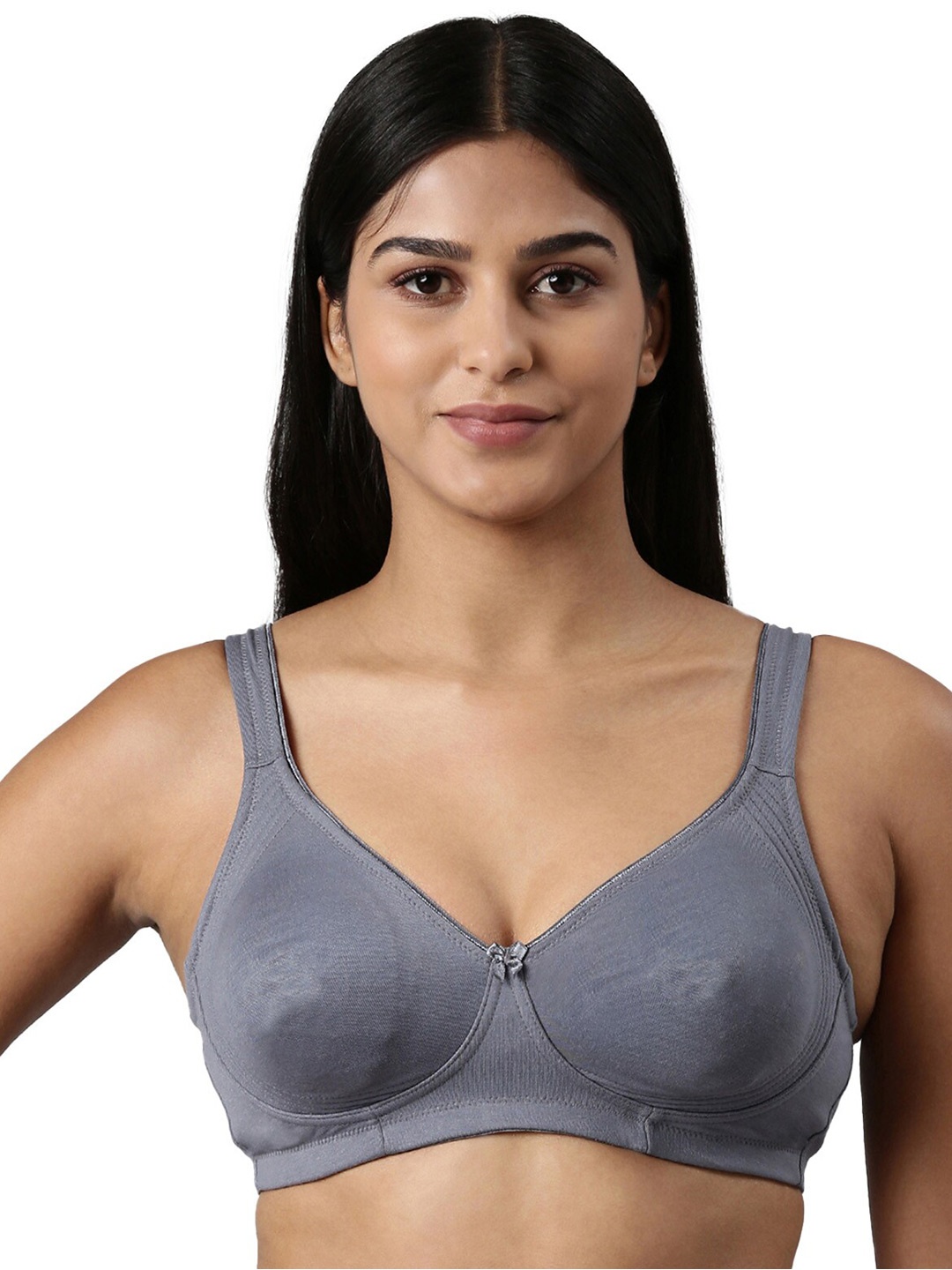 

BLOSSOM Moulded Cotton Side Support Bra With Wide Strap_Curvy Lift, Grey