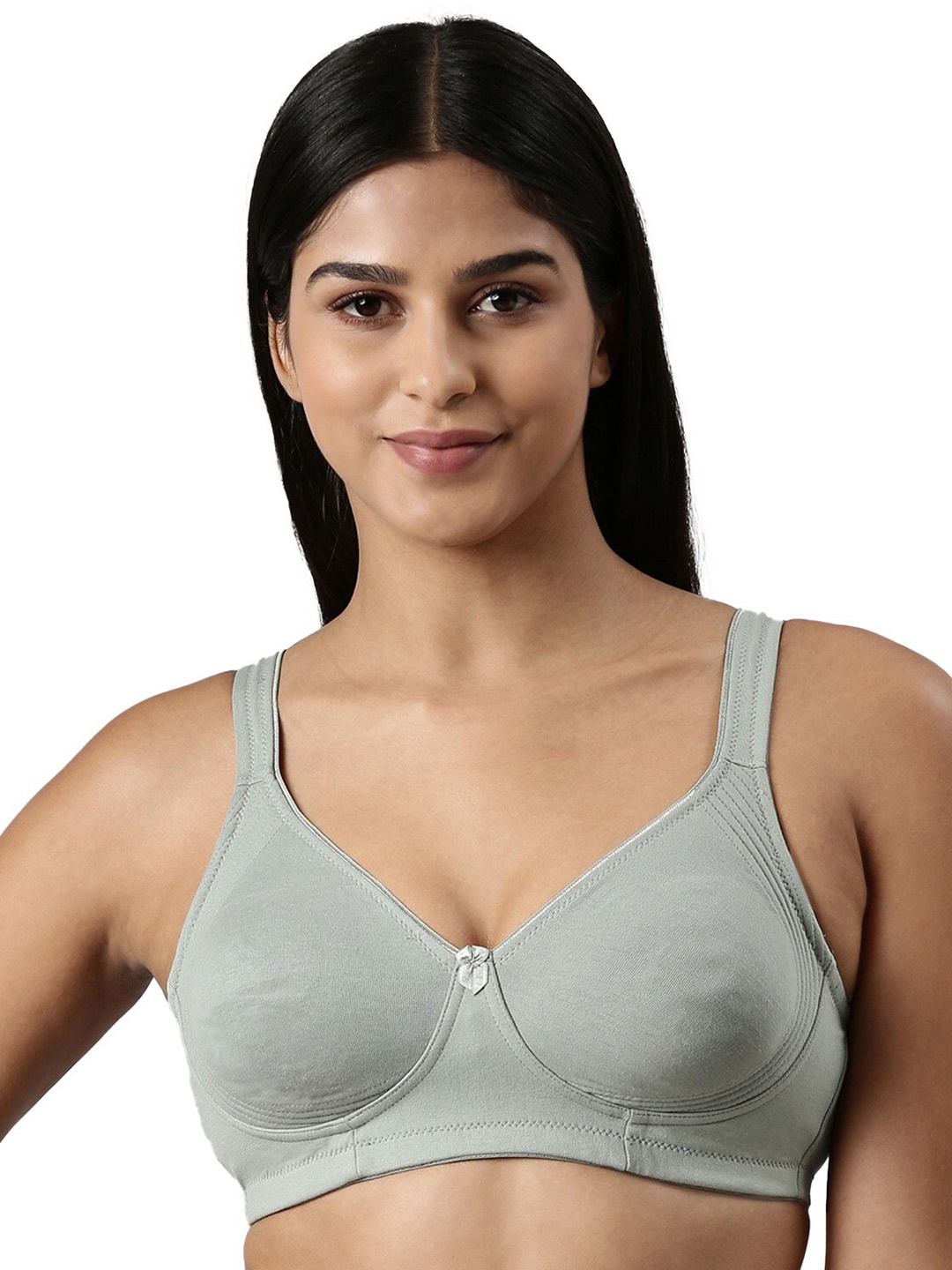 

BLOSSOM Moulded Cotton Side Support Bra With Wide Strap_Curvy Lift, Green