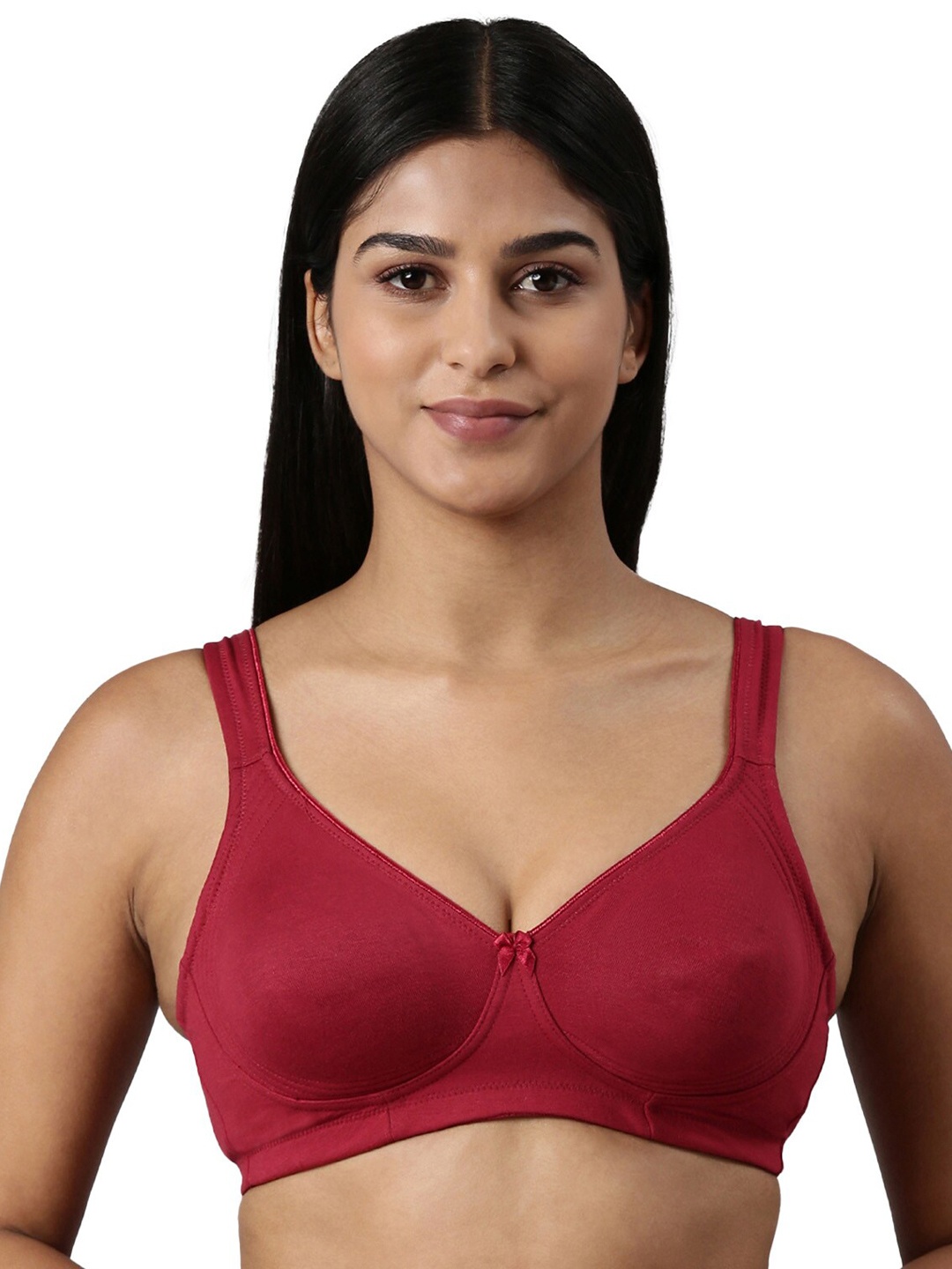 

BLOSSOM Moulded Cotton Side Support Bra With Wide Strap_Curvy Lift, Red