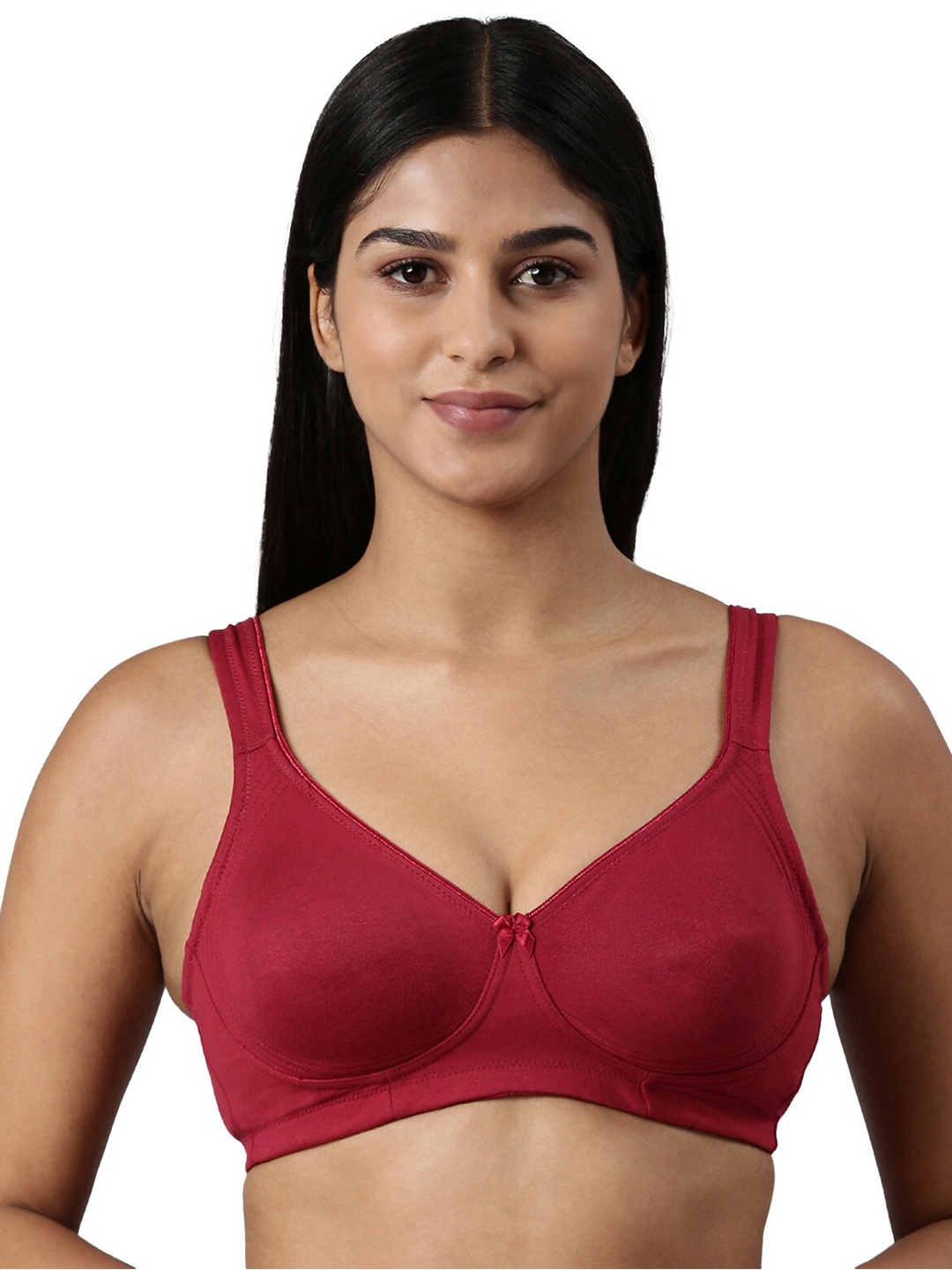 

BLOSSOM Moulded Cotton Side Support Bra With Wide Strap_Curvy Lift, Red