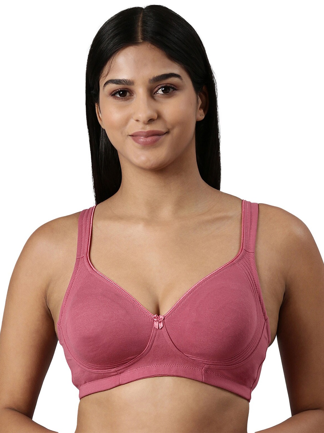 

BLOSSOM Moulded Cotton Side Support Bra With Wide Strap_Curvy Lift, Pink