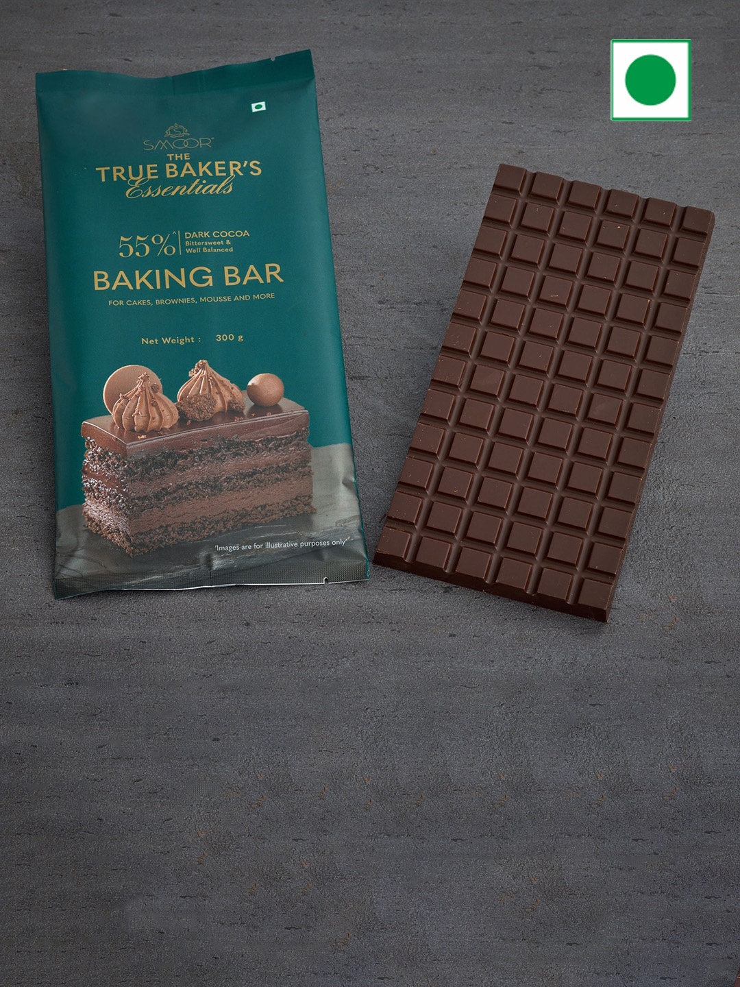 

SMOOR True Baker's Baking Chocolate Bar 55% Cocoa, Green