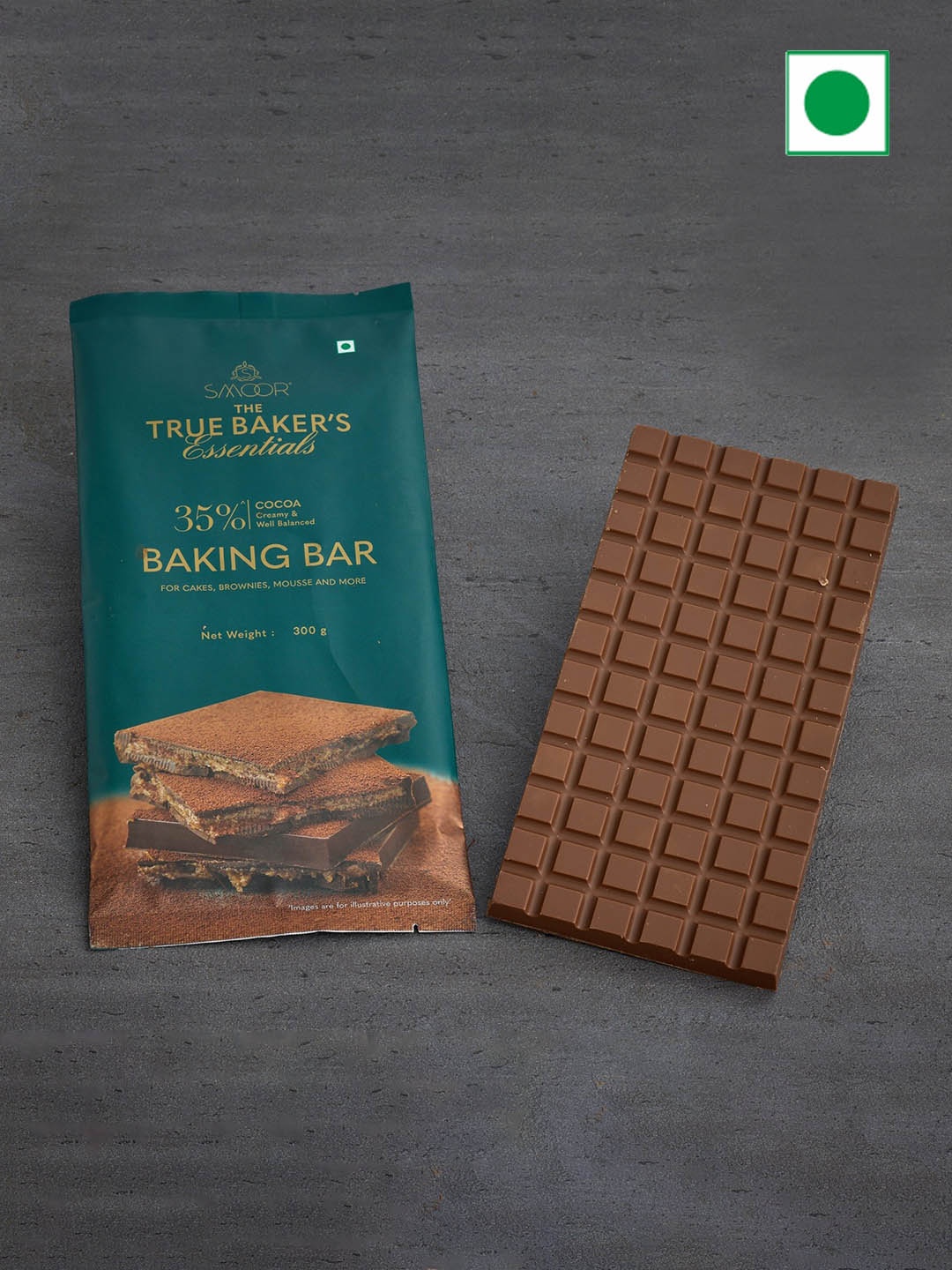 

SMOOR True Baker's Baking Chocolate Bar, Green