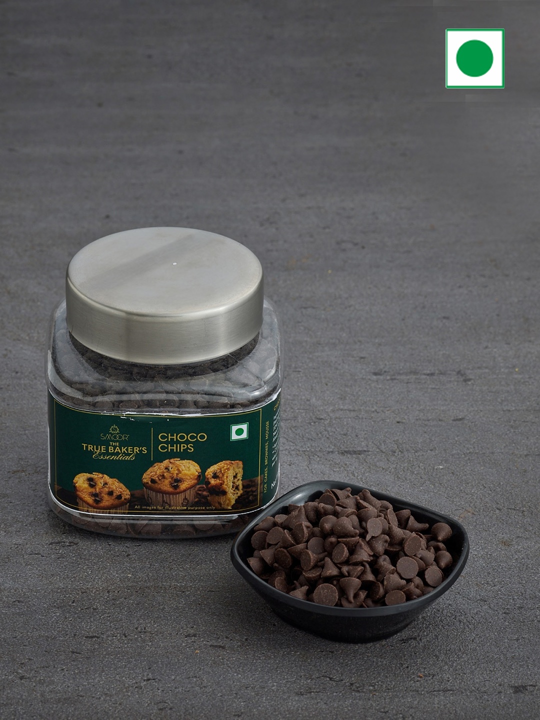 

SMOOR True Baker's Baking Choco Chips, Green