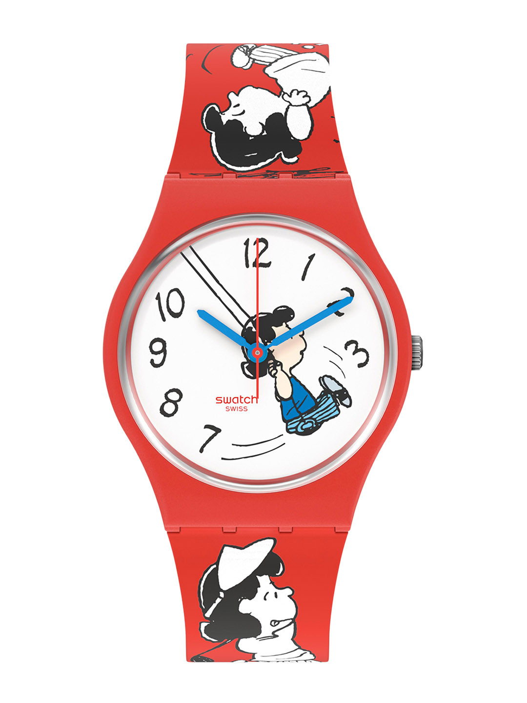 

Swatch Unisex Printed Analogue Watch SO28Z106, Red