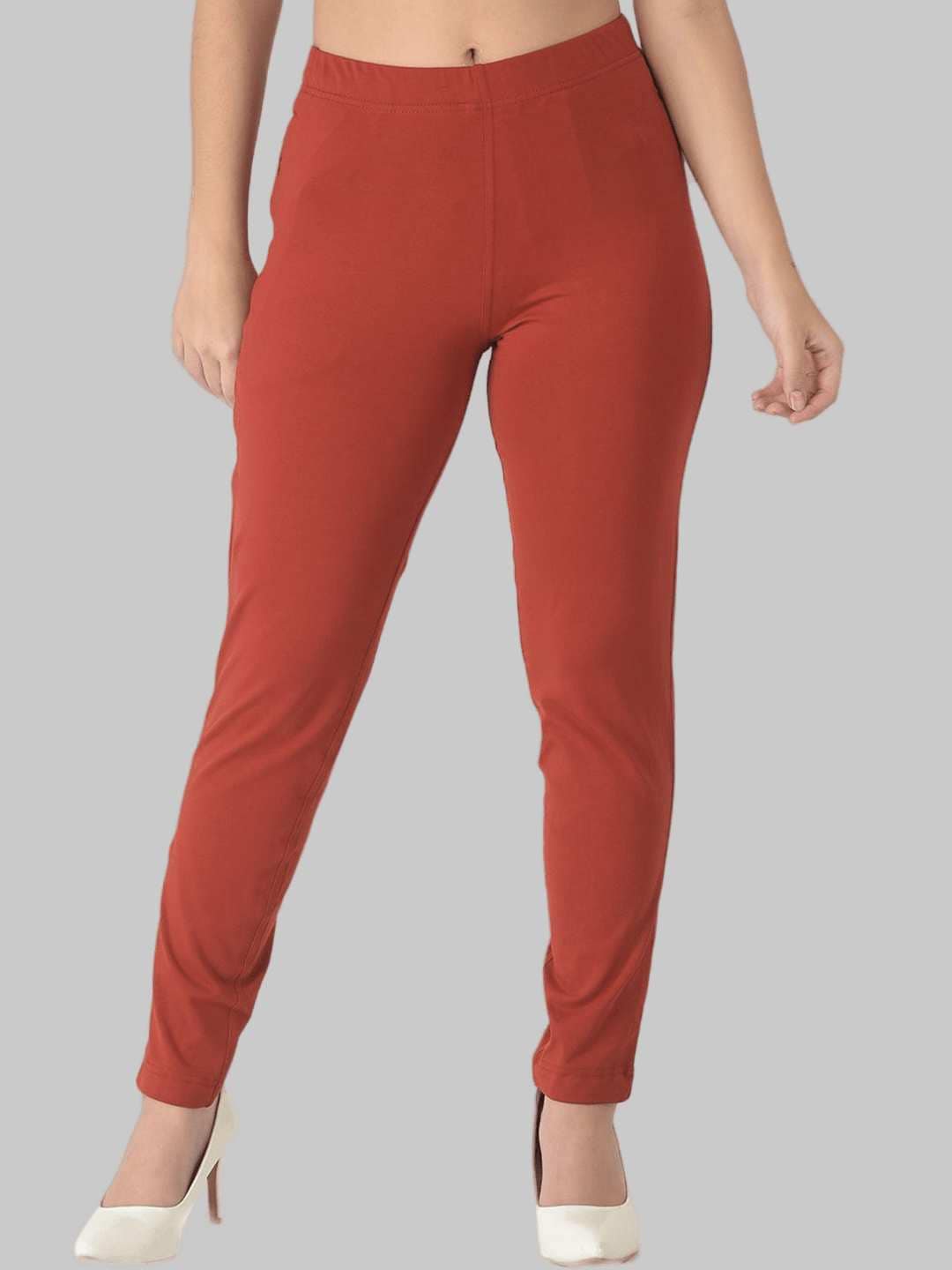 

Dollar Missy Women Mid-Rise Relaxed Wrinkle Free Trousers, Red