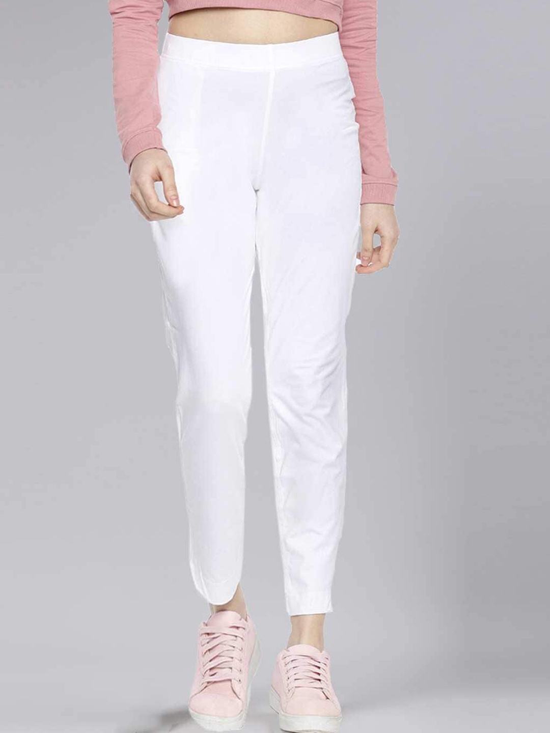 

Dollar Missy Women Mid-Rise Relaxed Wrinkle Free Trousers, White