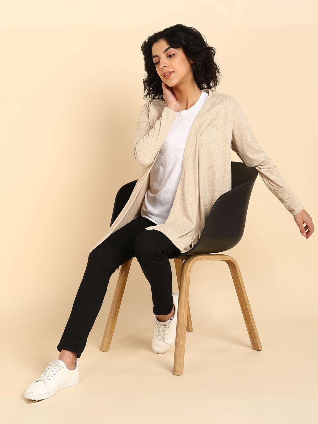 

House Of Zelena Maternity Tie-Up Shrug, Beige