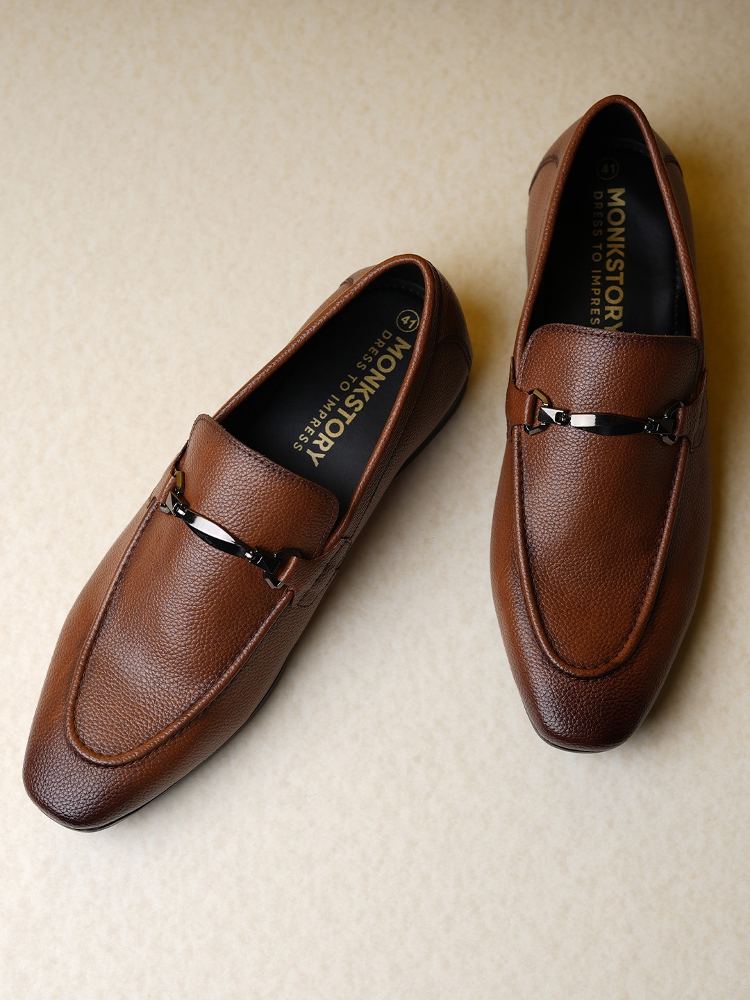 

MONKSTORY Men Comfort Insole Horsebit Loafers, Tan