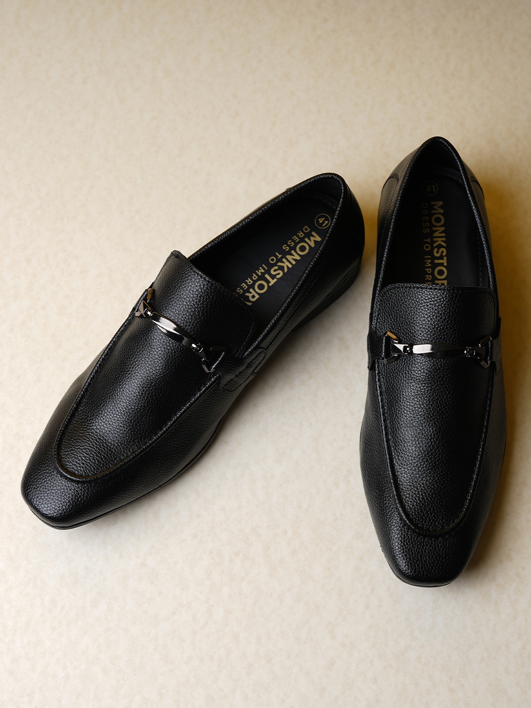 

MONKSTORY Men Comfort Insole Horsebit Loafers, Black