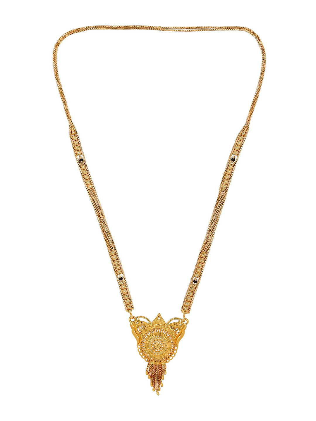 

Ramdev Art Fashion Jwellery Gold-Plated Artificial Stones and Beads Mangalsutra