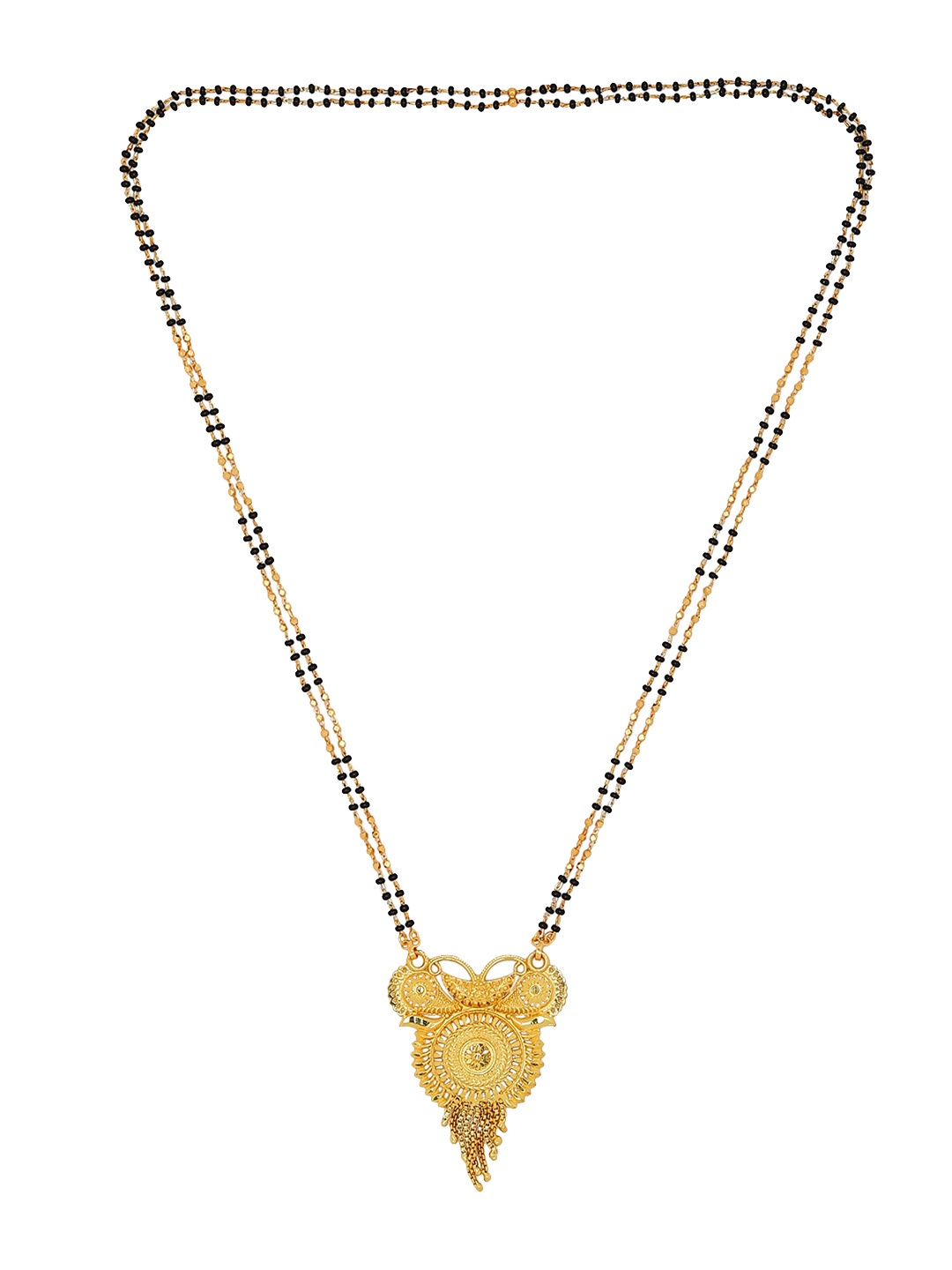 

Ramdev Art Fashion Jwellery Gold-Plated Artificial Stones and Beads Mangalsutra