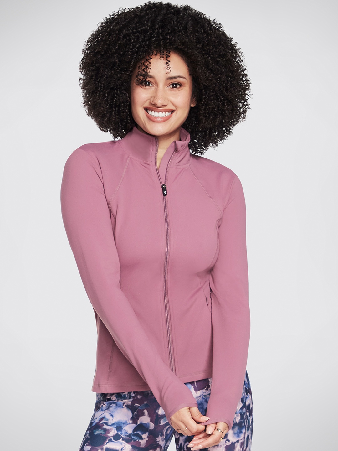 

Skechers GOFLEX Mock Collar Long Sleeves Sporty Jacket, Purple