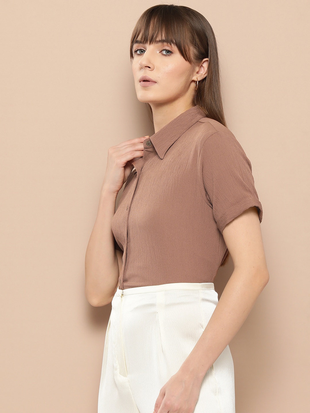 

INVICTUS Women Standard Solid Casual Shirt, Nude