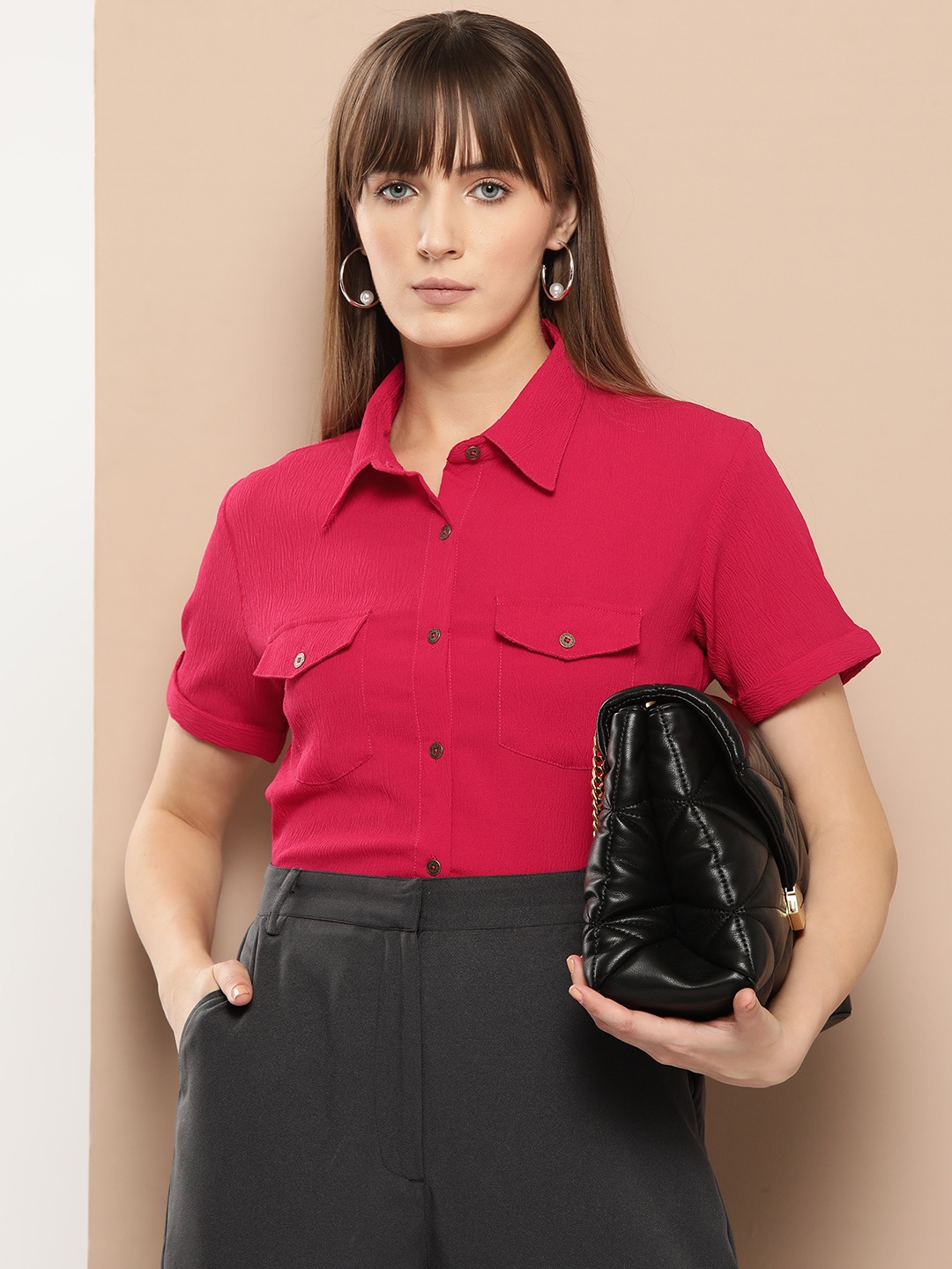 

INVICTUS Women Standard Solid Casual Shirt, Magenta