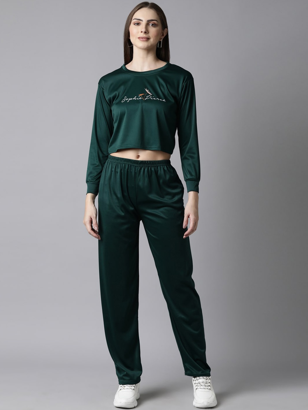 

Bailey sells Printed Crop Top With Trousers Co-Ords, Green