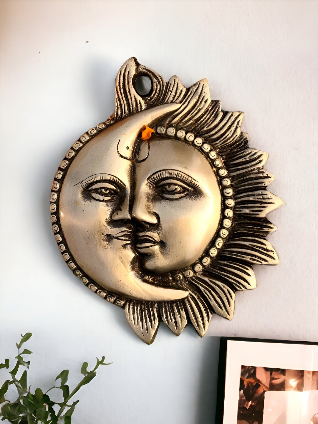 

Aakrati Brown & Beige Sun And Moon Face Hanging Wall Decor