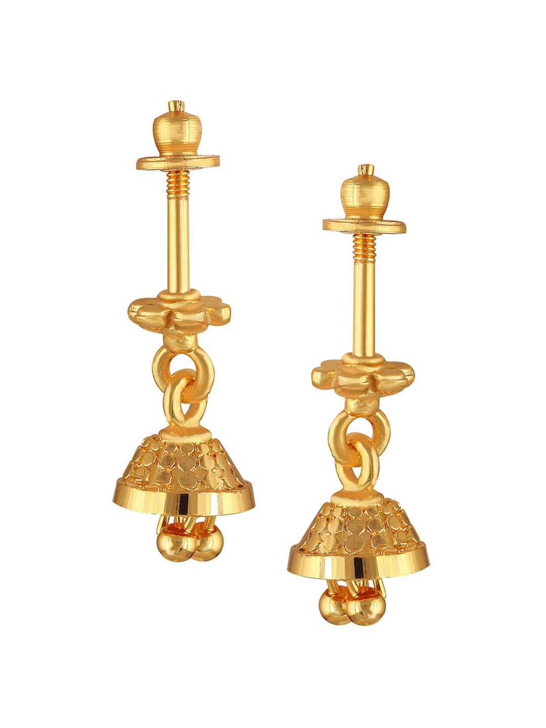 

Vighnaharta Gold-Plated Contemporary Drop Earrings