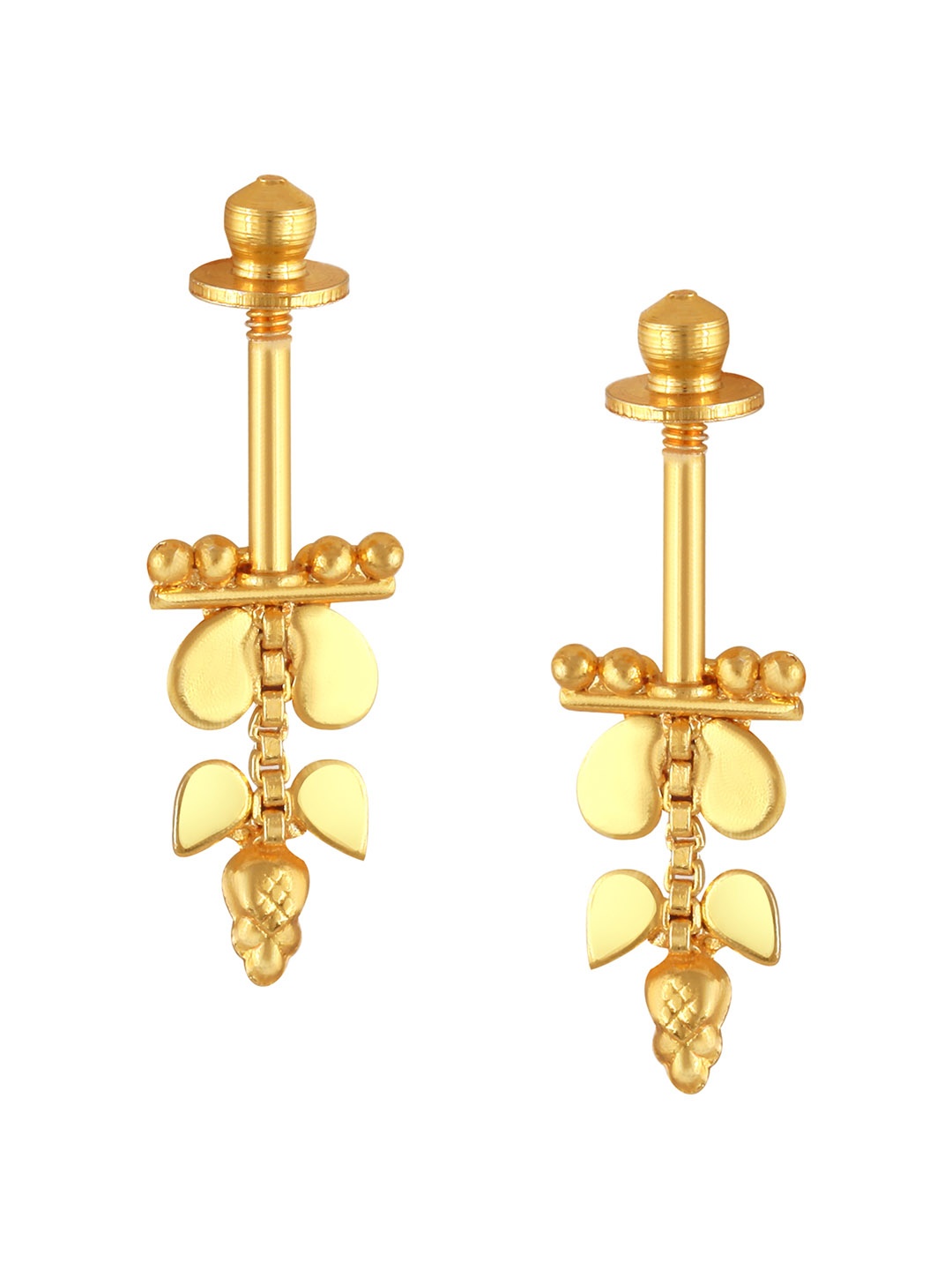 

Vighnaharta Gold-Plated Contemporary Drop Earrings