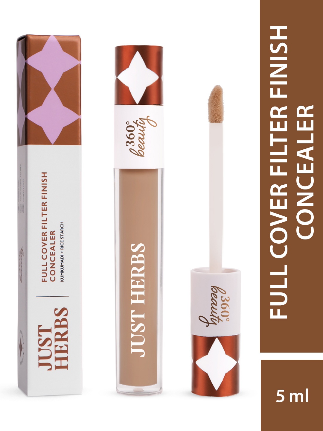 

Just Herbs Full Cover Filter Finish Concealer - 5 ml - 07 Caramel, Brown