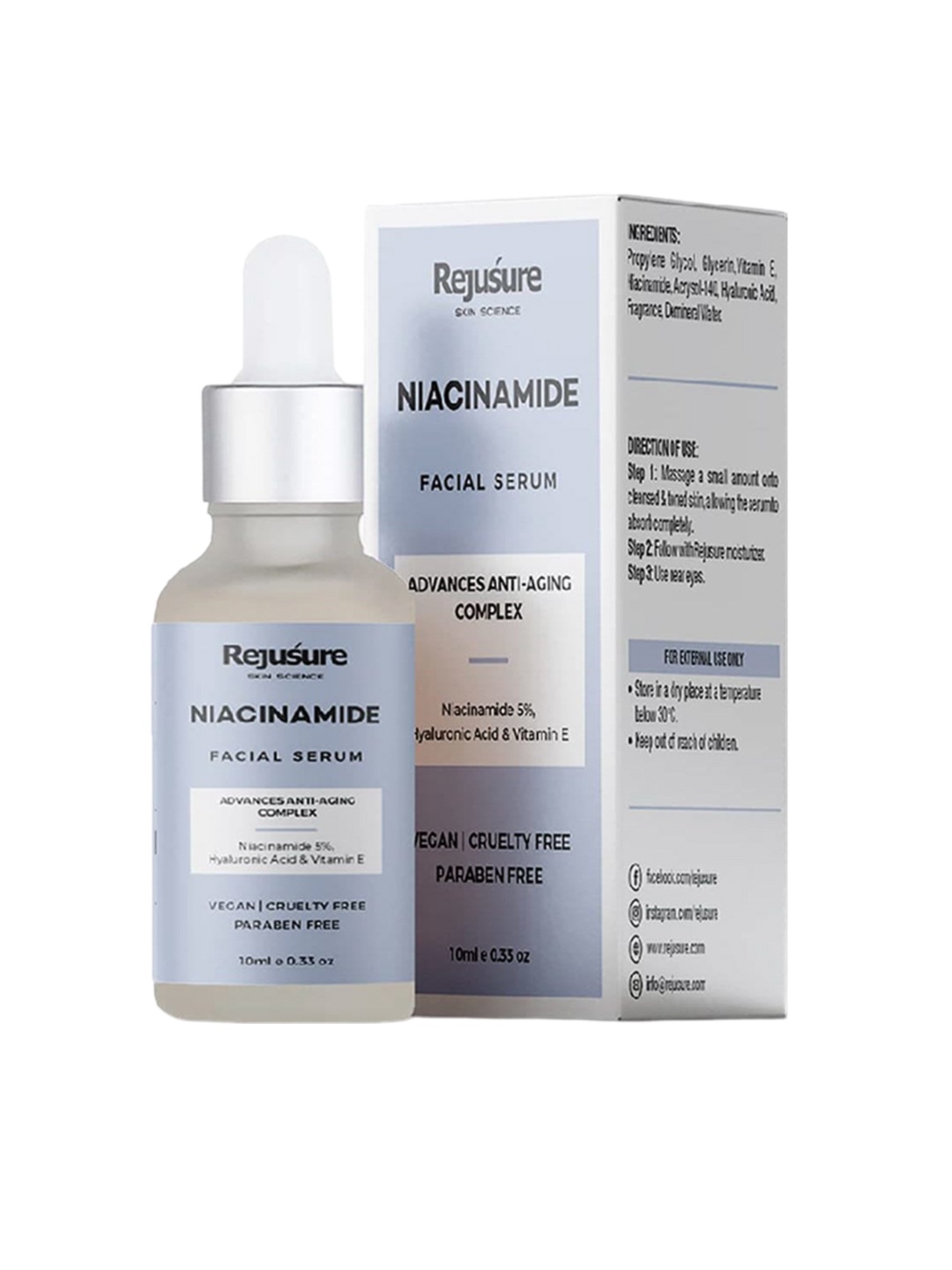 

REJUSURE Face Serum For Acne Marks Blemishes & Dark Spots - 10 ml, Blue