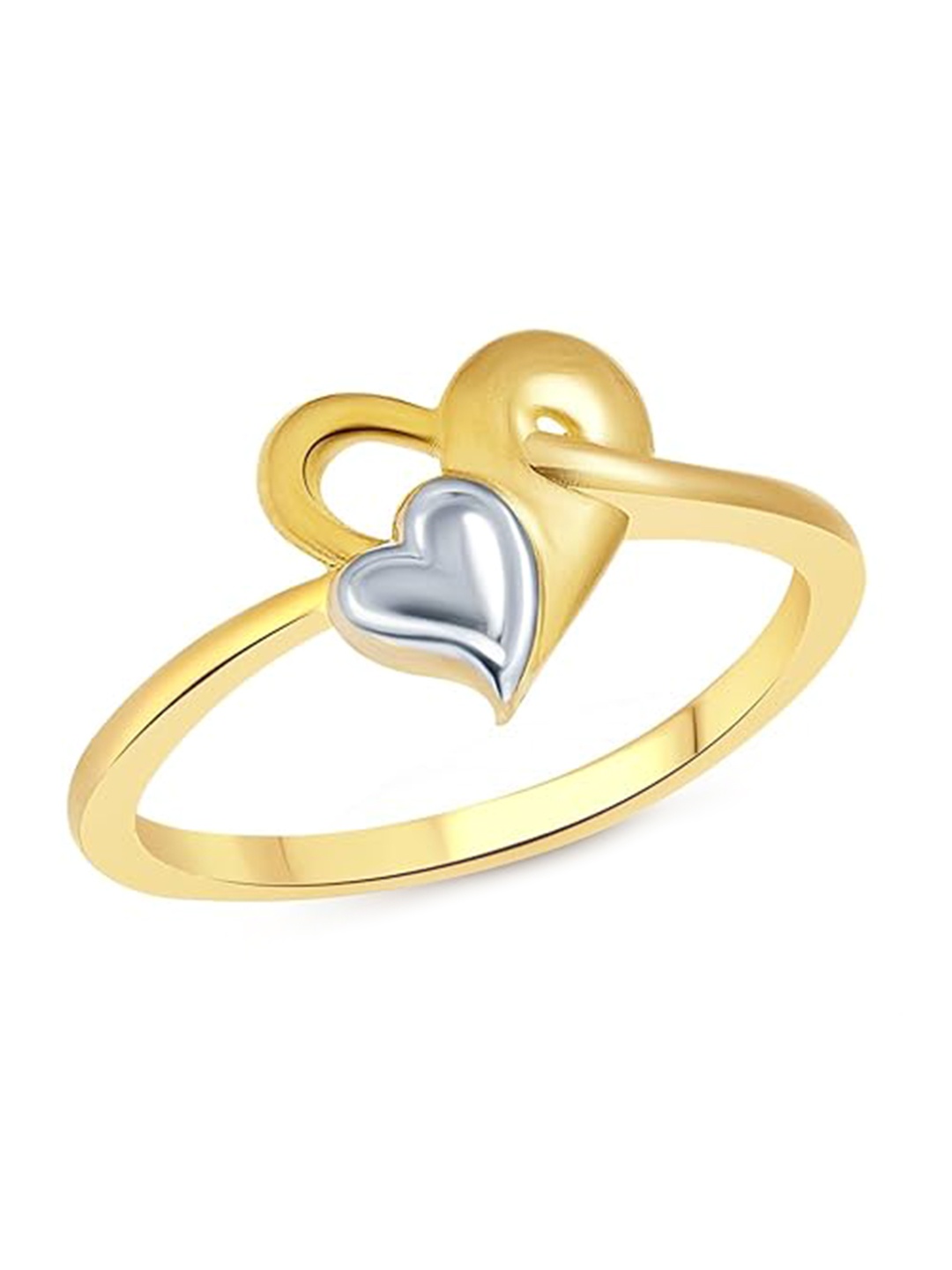 

Vighnaharta Gold Plated Heart & Soul Finger Ring