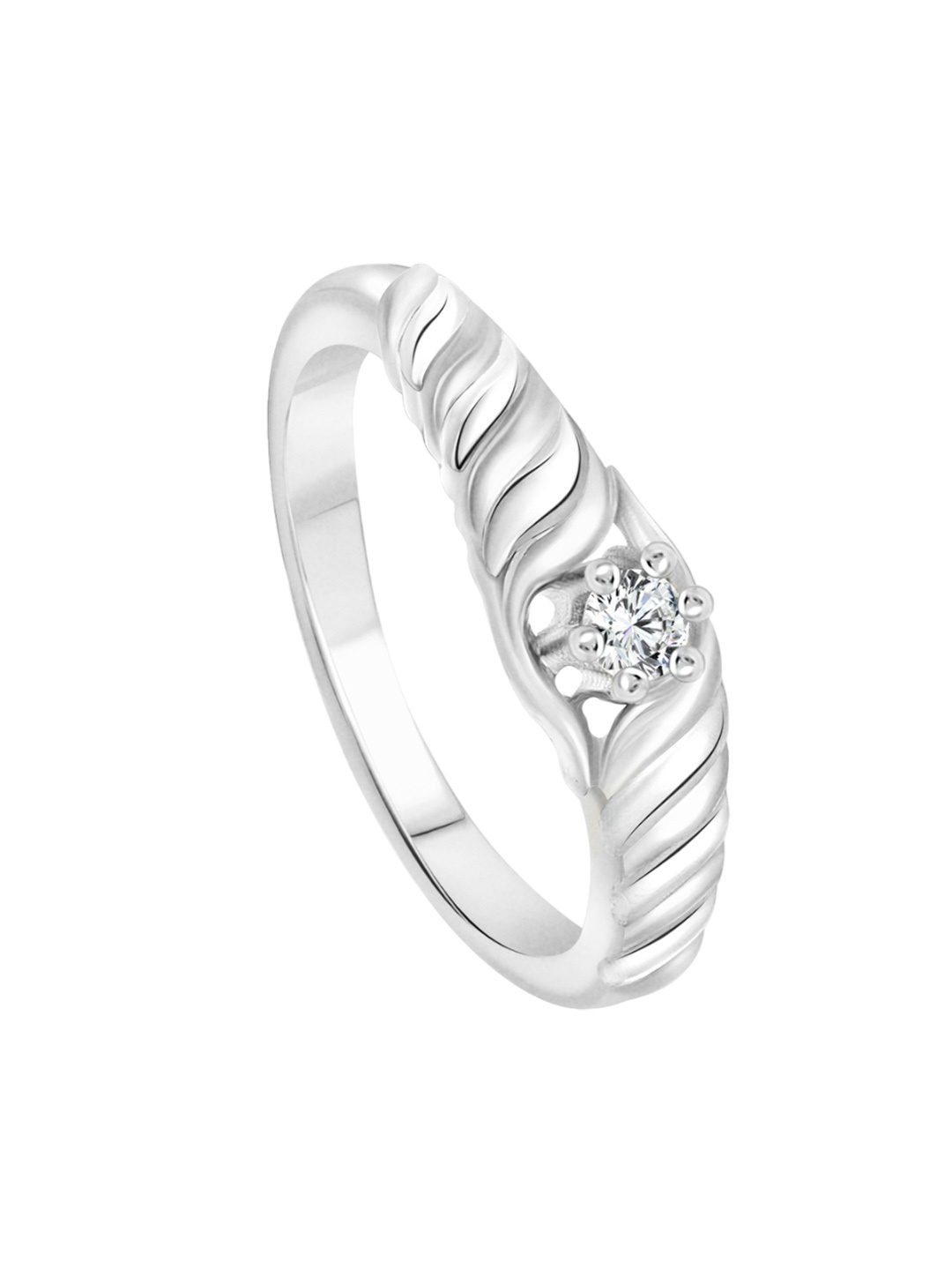 

Vighnaharta Silver Plated Cubic Zirconia Finger Ring