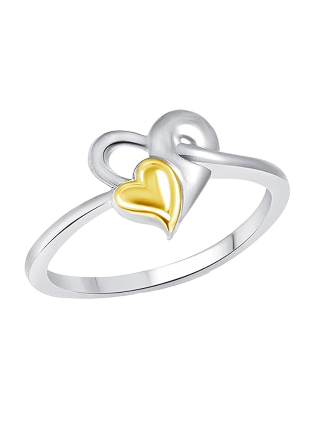 

Vighnaharta Silver Plated Heart Shaped Finger Ring
