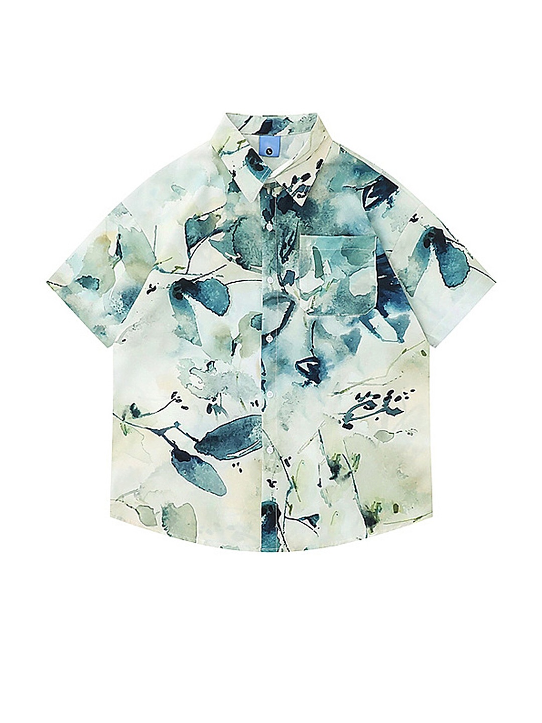 

LULU & SKY Floral Print Spread Collar Top, Beige
