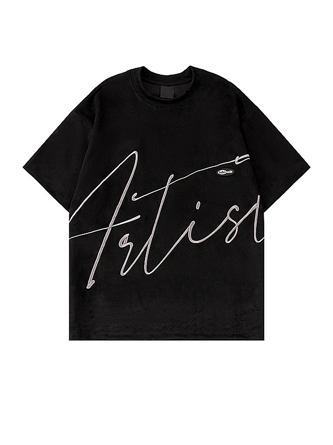 

LULU & SKY Typography Print Cotton Top, Black