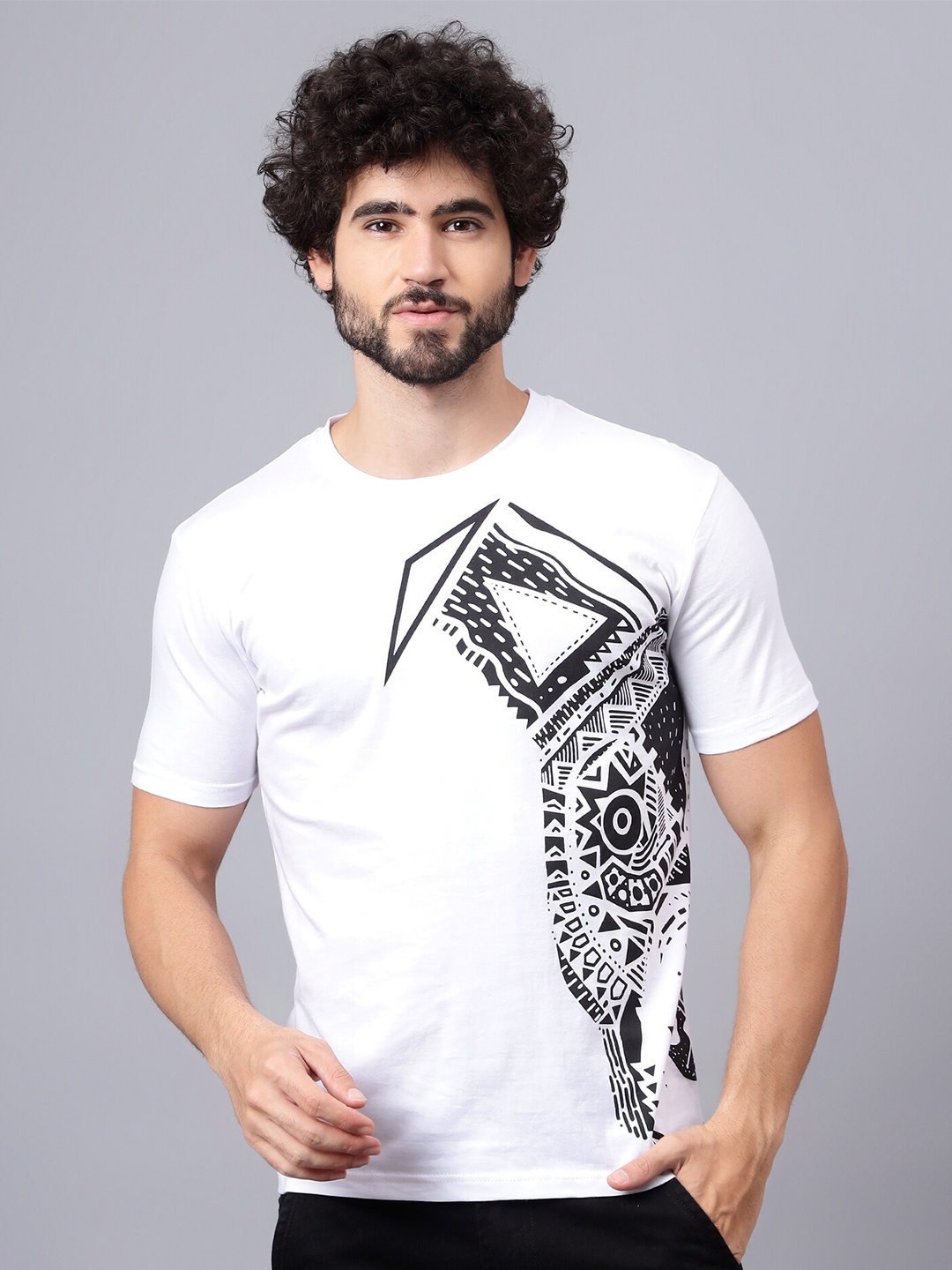 

DIAZ Printed Pure Cotton T-shirt, White