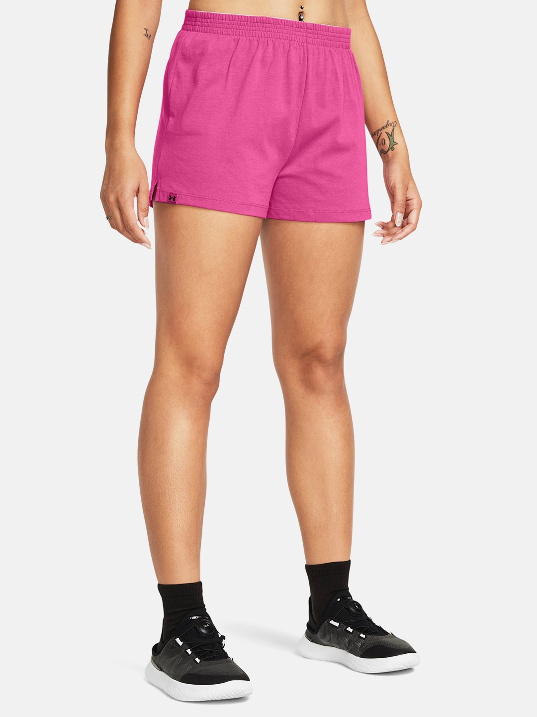 

UNDER ARMOUR Women Loose Fit Training Campus Shorts, Pink