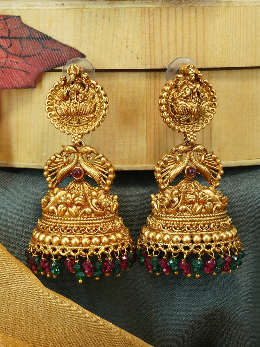 

GRIIHAM Gold-Plated Contemporary Jhumkas