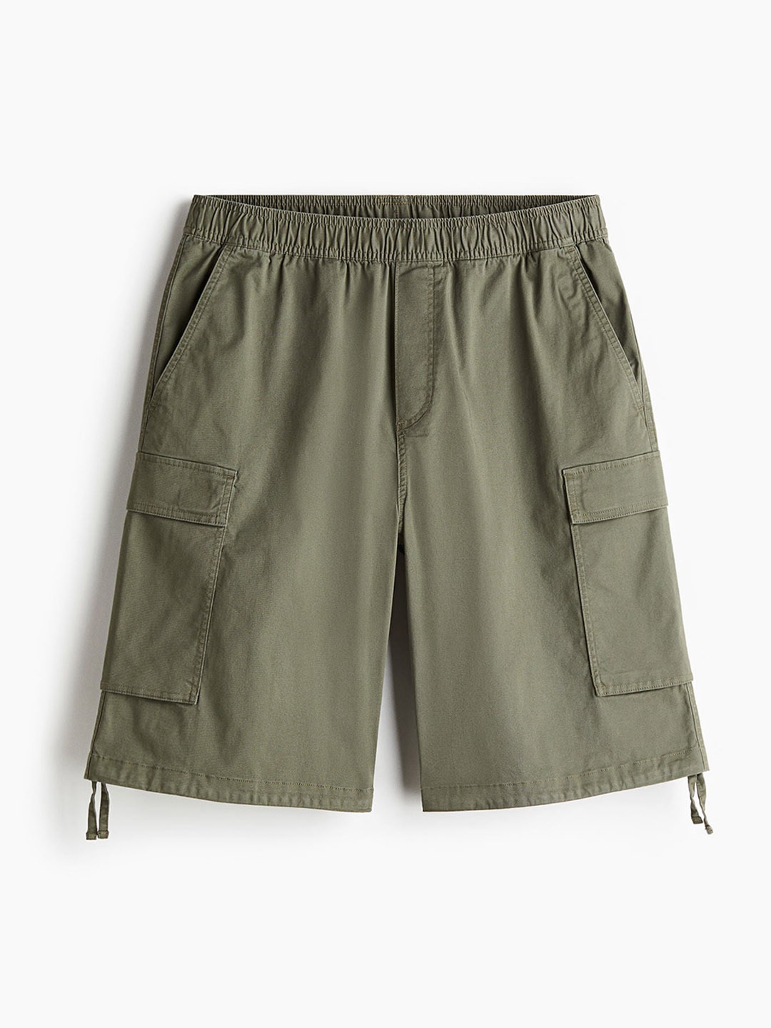 

H&M Men Loose Fit Twill Cargo Shorts, Olive