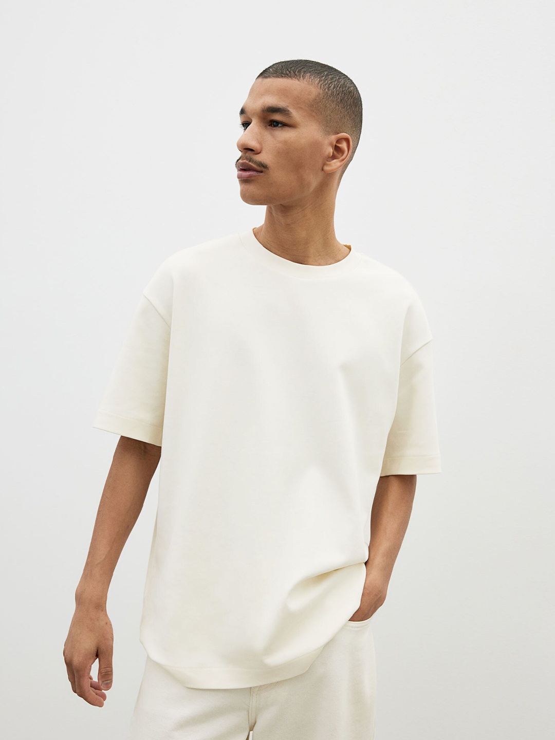 

H&M Pure Cotton Loose Fit T-shirt, White