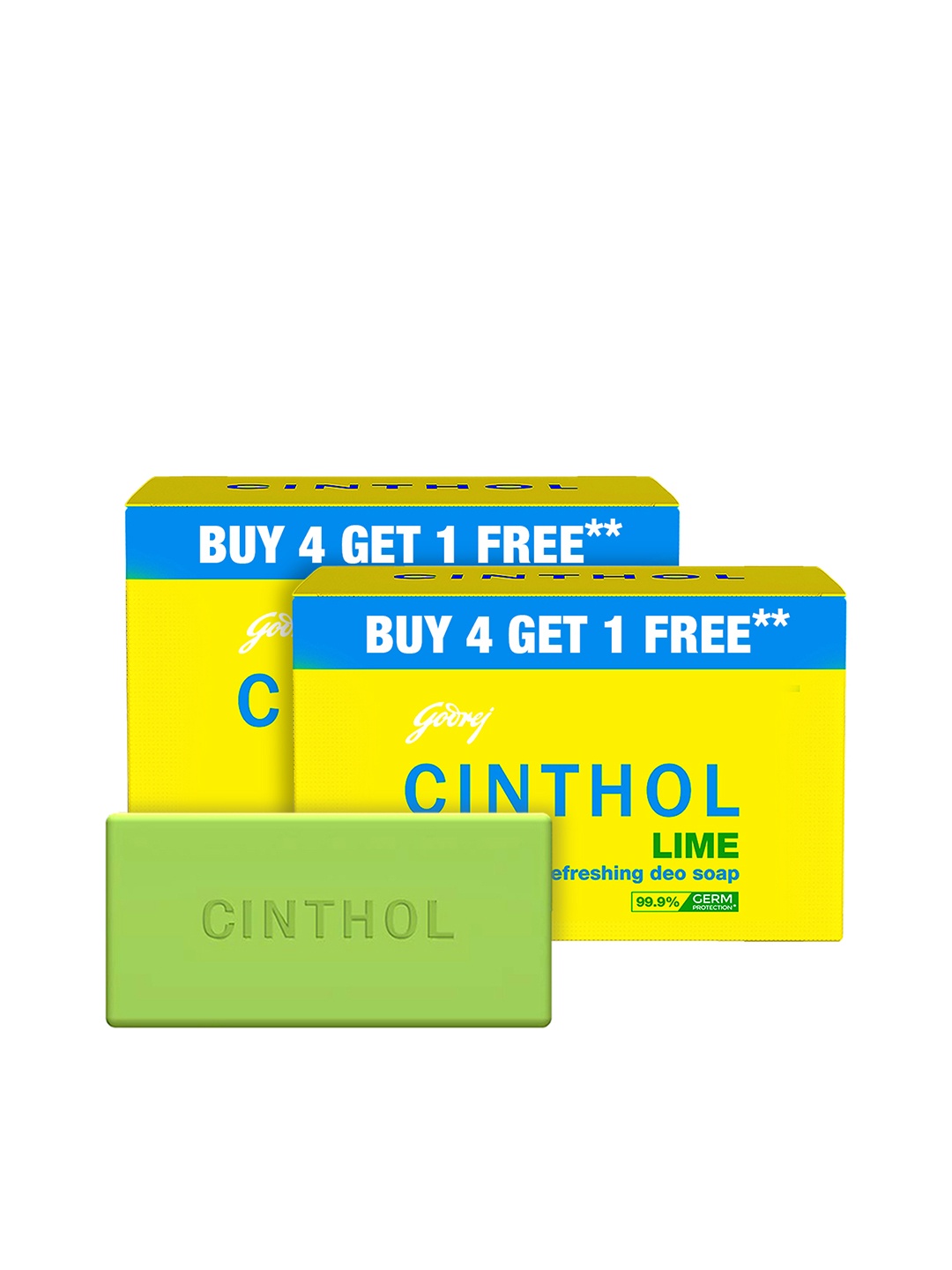 

CINTHOL Set of 10 Lime Refreshing Deo Soap Combo - 150g Each, Yellow