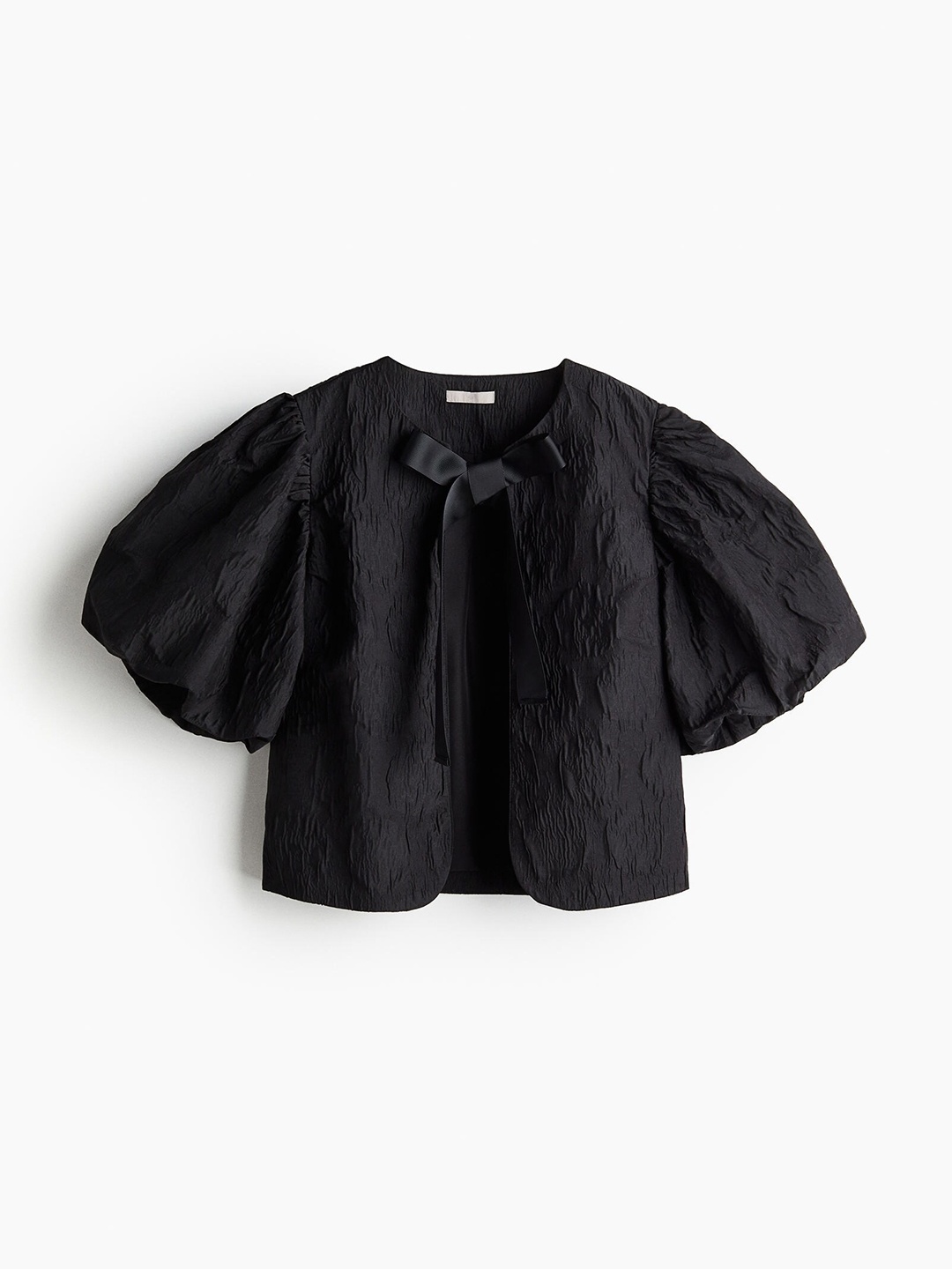 

H&M Women Balloon-Sleeved Blouse, Black