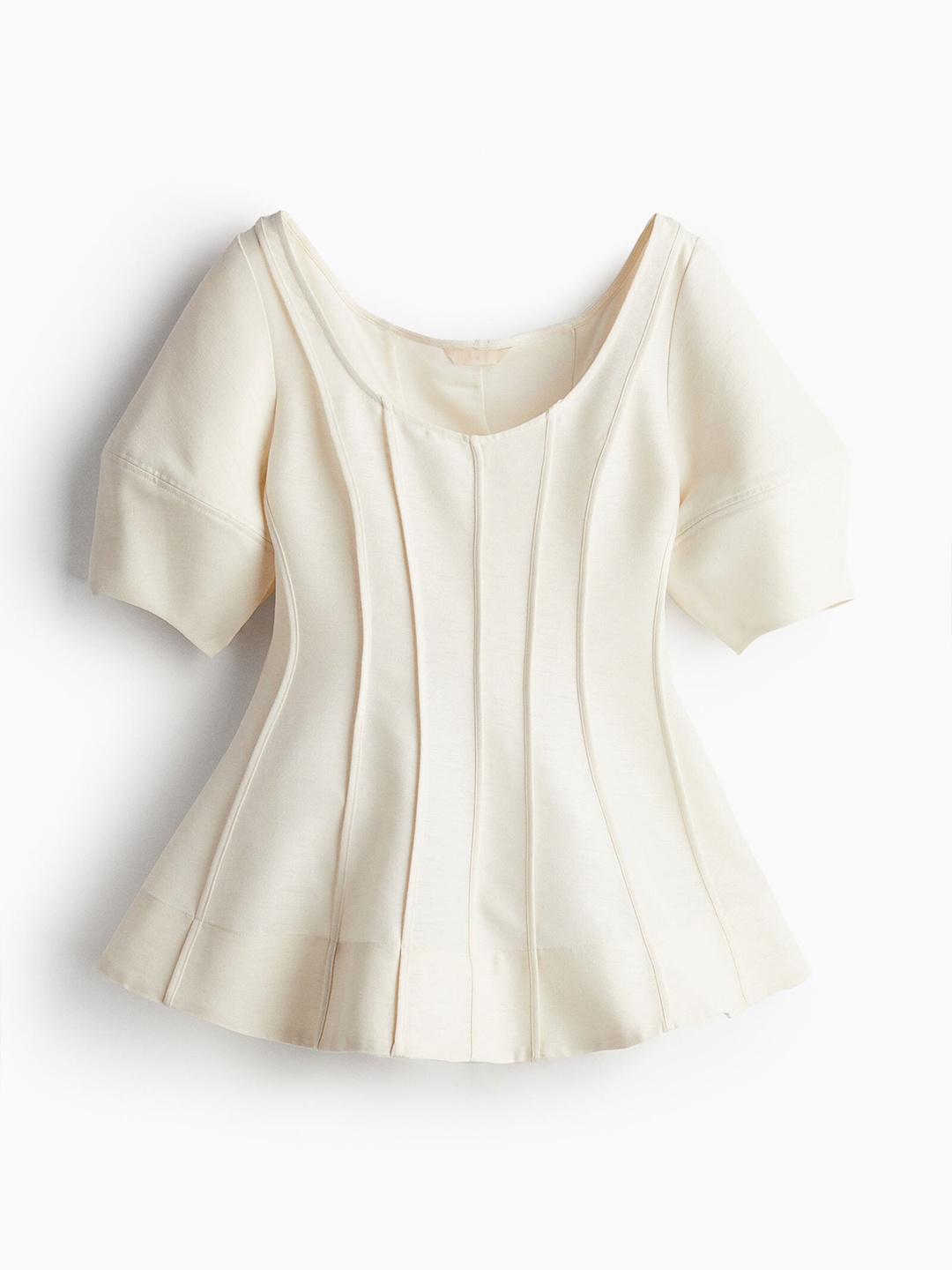 

H&M Women Flared Balloon-Sleeved Blouse, White
